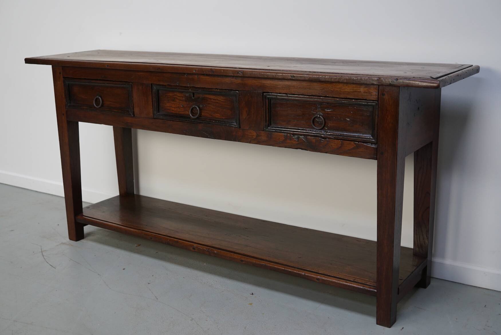 Antique Spanish Rustic Chestnut Side Table/Console, 18th Century