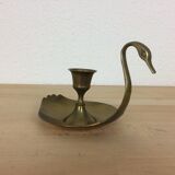 Brass swan bougeoir