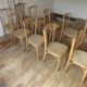 Raw wood bistro chairs.