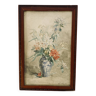 Signed watercolor and 19th century glazed frame