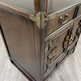 Etagère Cabinet En Bois Et Laiton, Fin XIXe / Début XXe