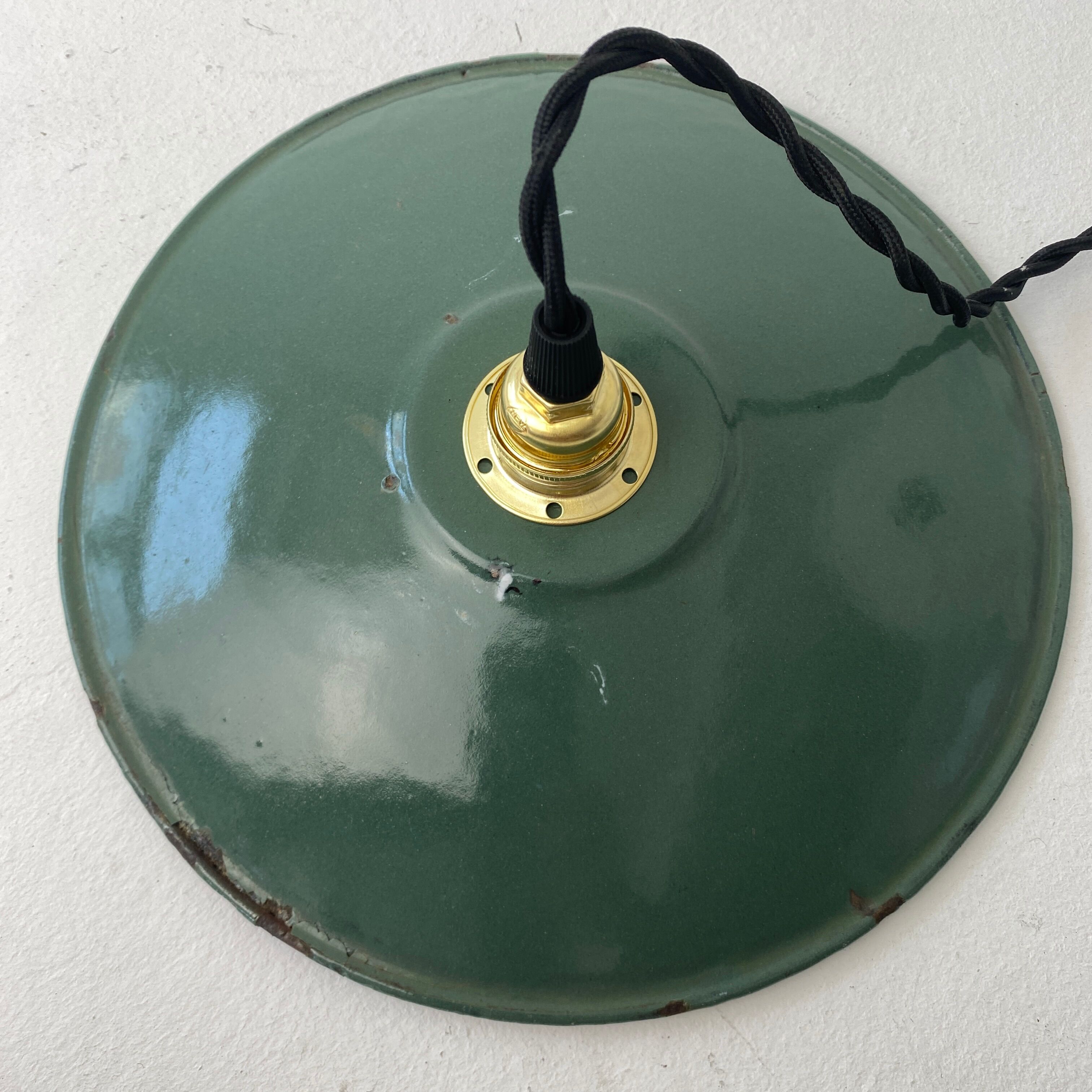 Old industrial blue grey enamelled suspension