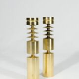 pair of scandinavian brass candlesticks  circa 1960
