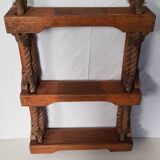 Boat shelf 3 levels in wood and rope