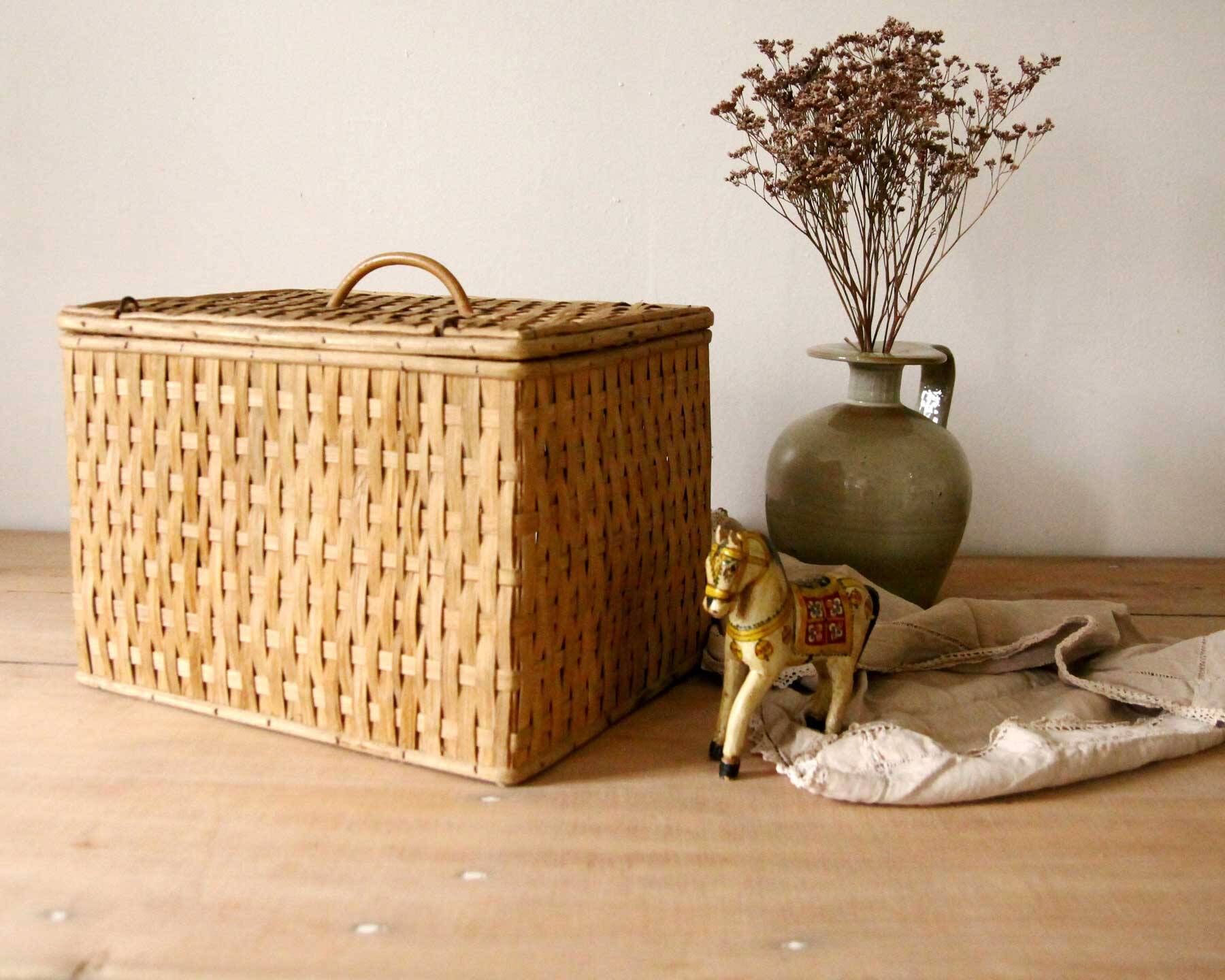 Vintage wicker trunk