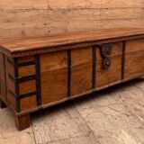 bench - teak chest from Burma with original fittings