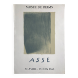 Original lithograph poster by geneviève asse, reims museum, 1968. mourlot imp.