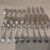 9 couverts à poisson 18p métal argenté orfèvre Christofle Marly