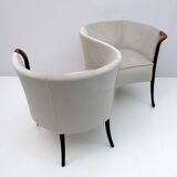 Canapé de conversation italien en velours Giorgetti "Progetti", années 1980