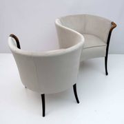 Rare Giorgetti Italian Velvet Conversation Sofa "Progetti", 1980s