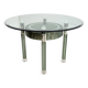 Zelino Poccioni Italian Modern Round Dining Table Mirrored Crystal for Mp2