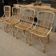 Lot de 4 chaises en rotin 1960