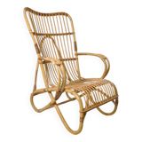 Fauteuil rotin 1960