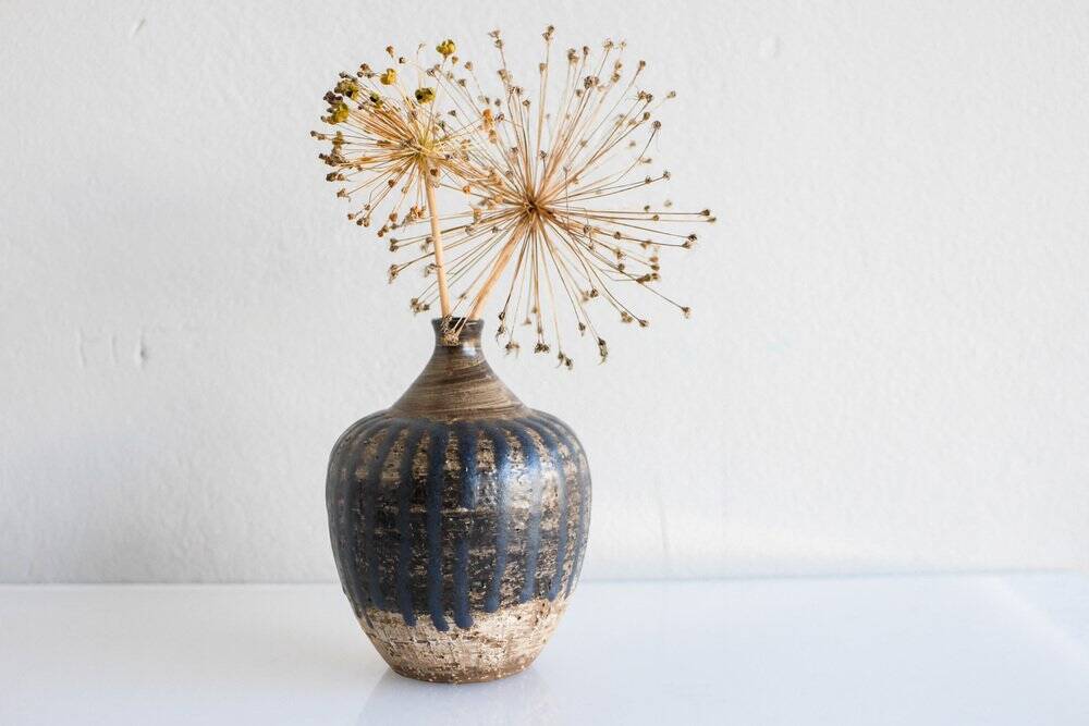 Vase brutaliste scandinave en céramique par Mari Simmulson pour Upsala Ekeby, Suède, années 1970