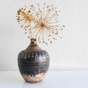 Mid-century Scandinavian modern brutalist art pottery vase by Mari Simmulson for Upsala Ekeby, Sweden, 1970s