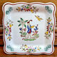 9 old square plates for cake, dessert, and aperitif from Longwy Moustier.