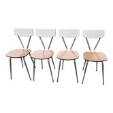4 chaises formica bicolor, "Au viel Orme", vintage