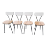 4 chaises formica bicolor, "Au viel Orme", vintage