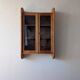 Solid cherry wood wall display case from the 50s