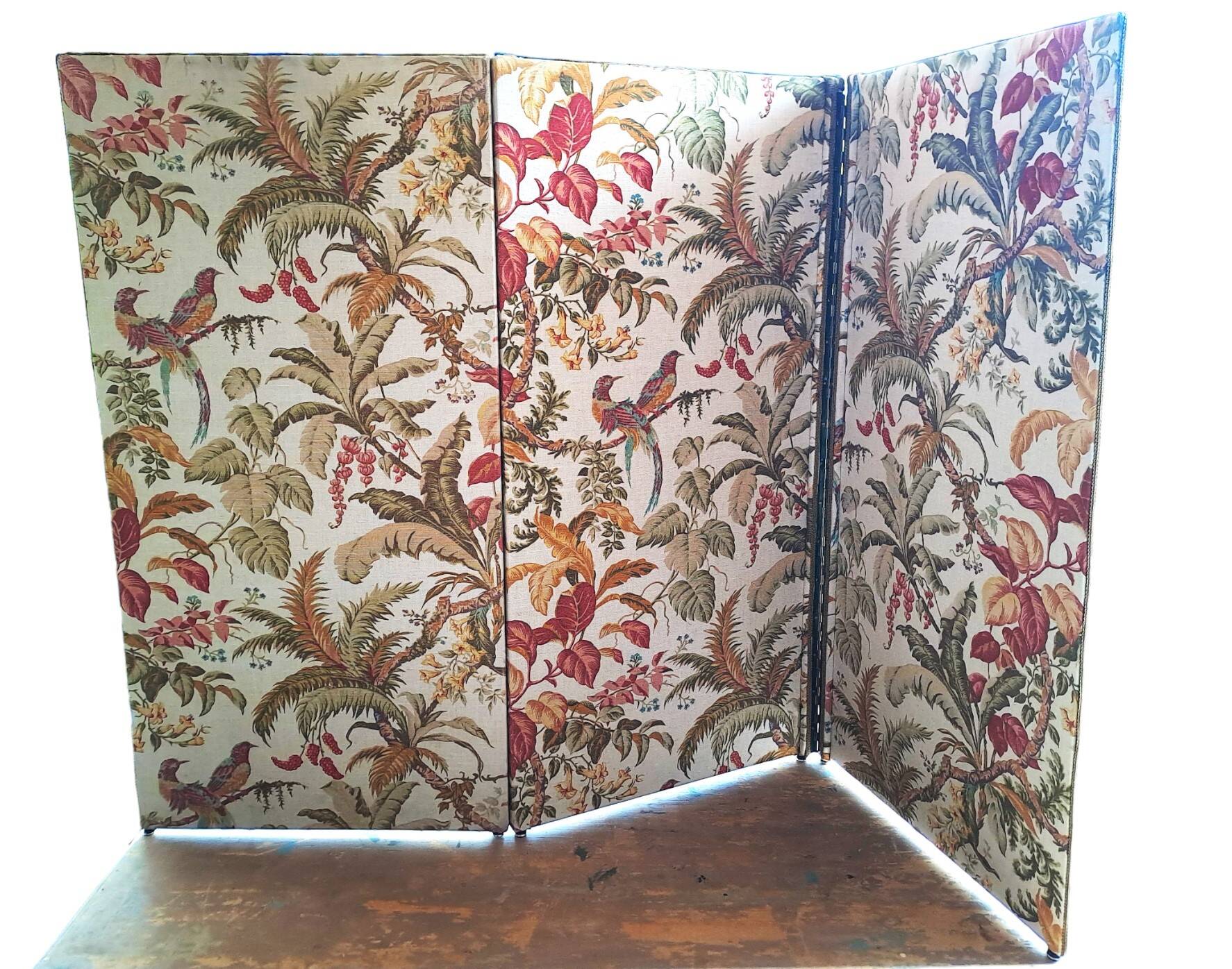 30'S French Tapestry Screen, XX-style classic printed canvas, 3 panels