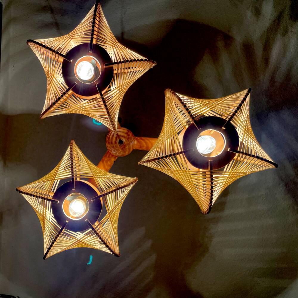 Rustic wooden chandelier