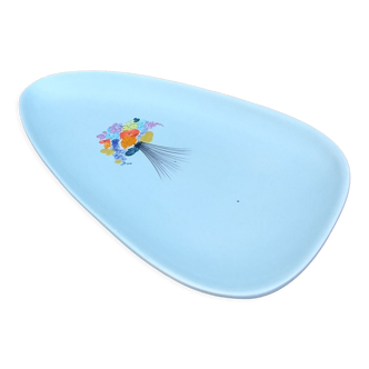 Ceramic dish from the faiencerie of M.B.F.A Pornic model sidonie blue