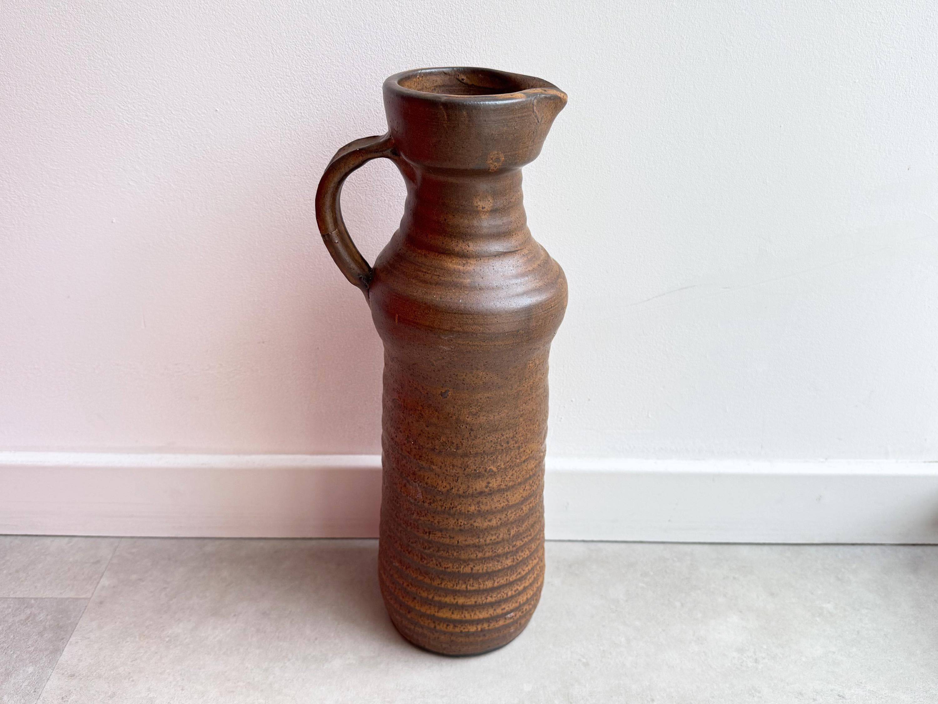Vase en céramique vintage marron XXL Jan de Graaf