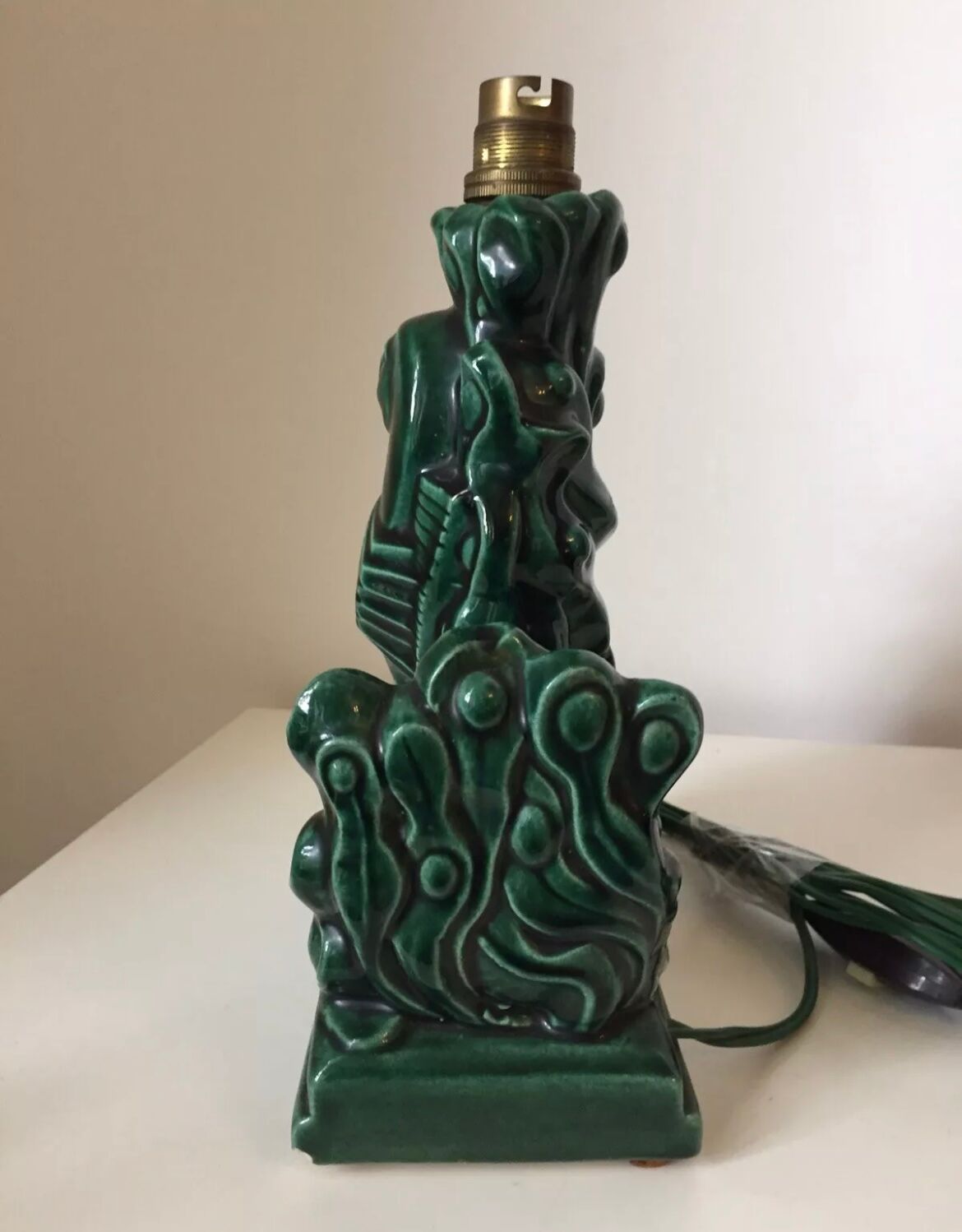 Ceramic lamp base 1950 seahorse Vallauris?