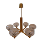 Lustre 6 branches laiton et verre