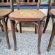 Série de 4 chaises de bistrot cannées vers 1900