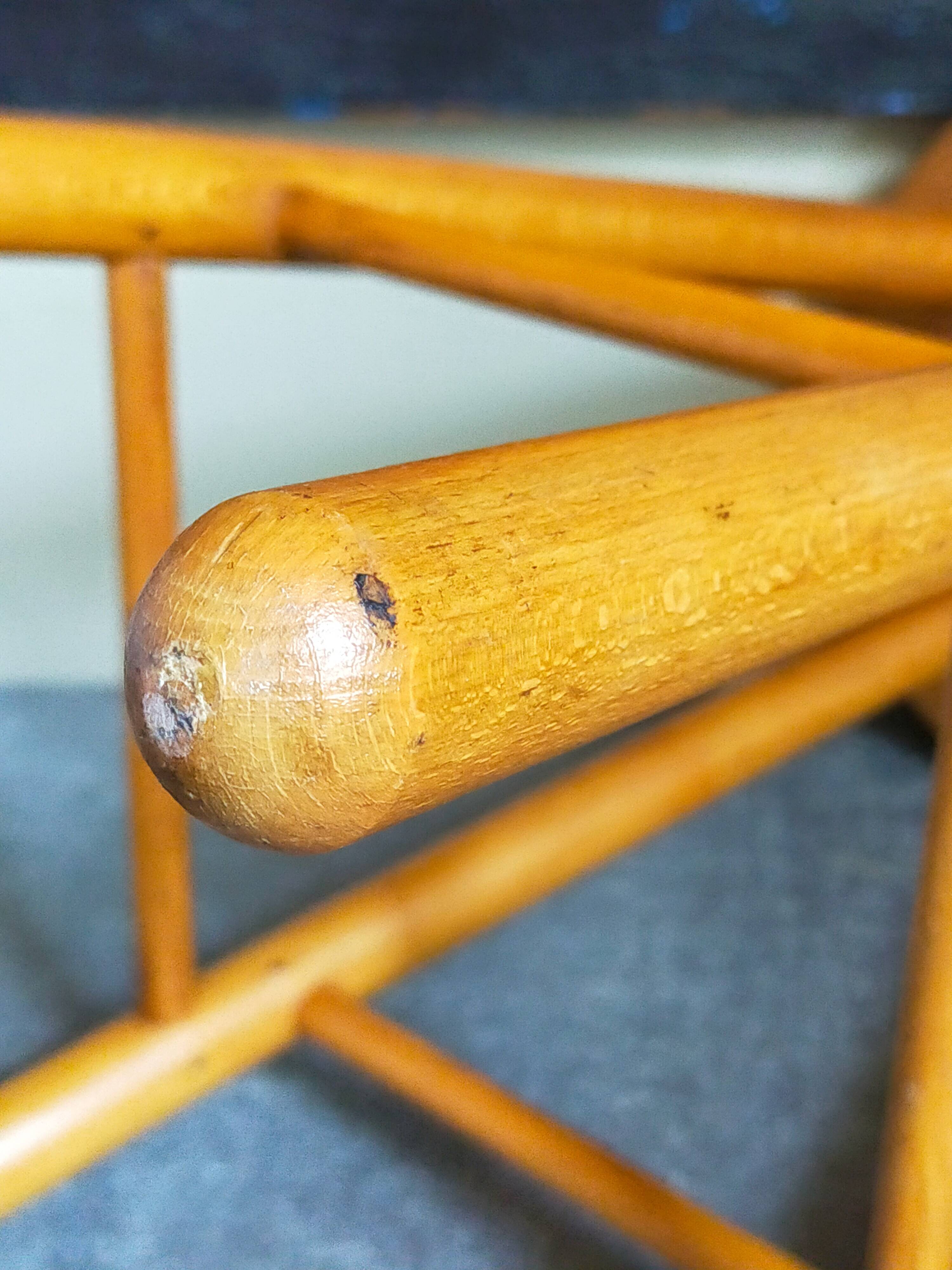 Vintage blond wooden stool