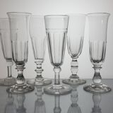 6 flutes à champagne XIXème / dépareillées