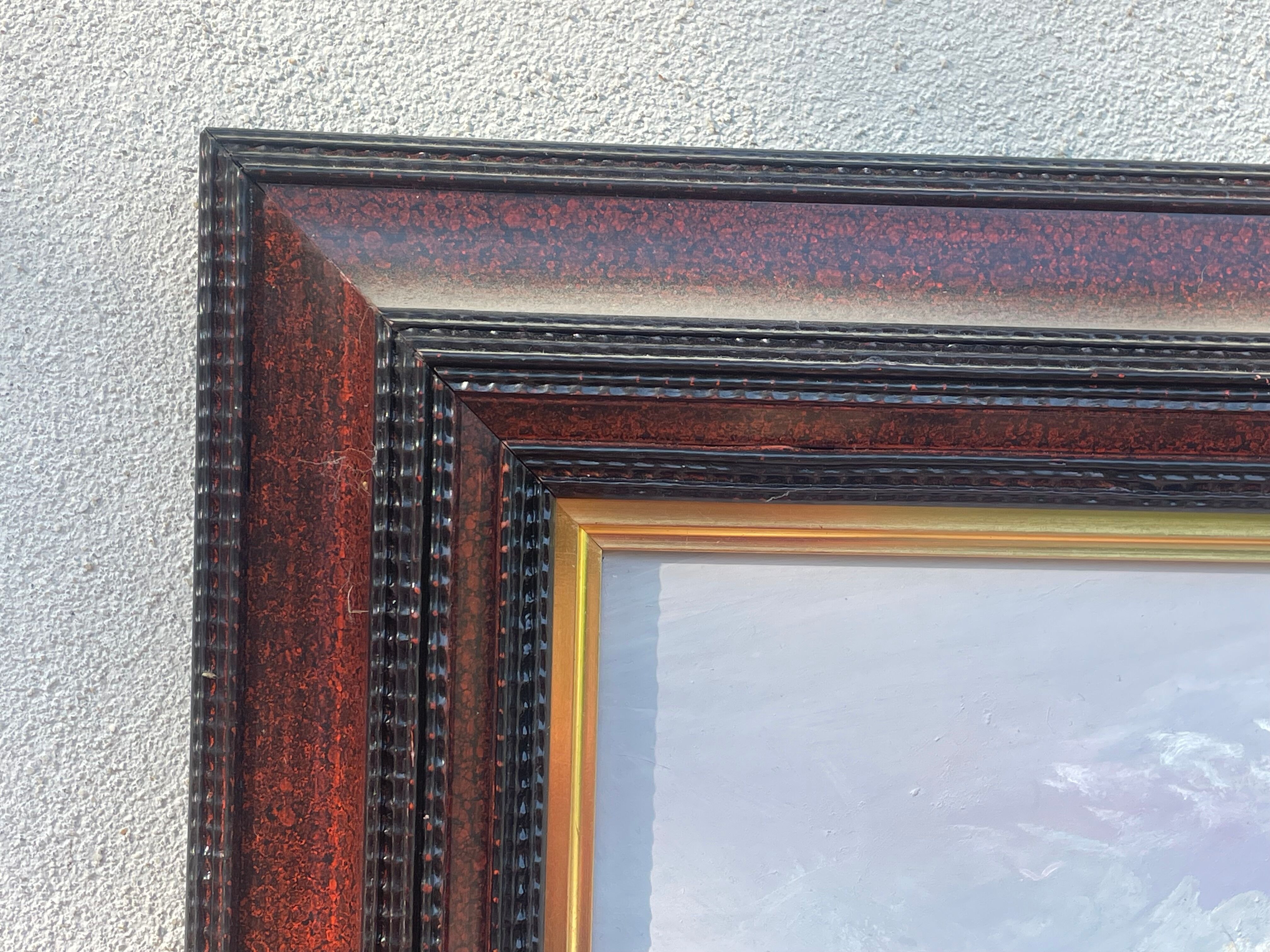 Oil on animated marine panel, moored boats signed Noquet