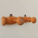 Small vintage wall-mounted coat rack with chinoiserie design