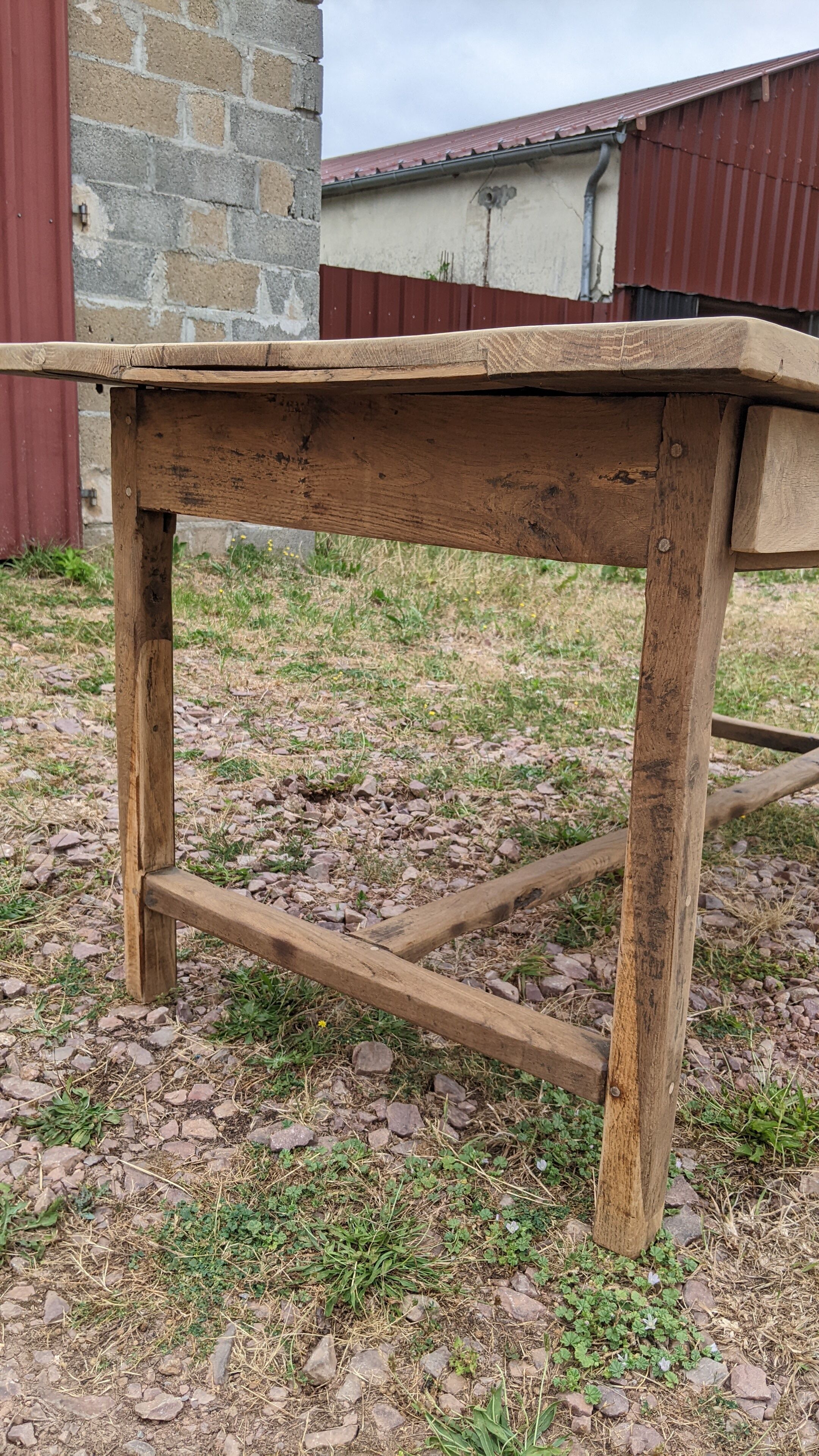 Old farmhouse table 2 drawers