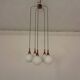Danish Glass and Rosewood Cascade Ceiling Lamp, 1960s