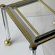 Magazine rack in Plexiglas and gold and chrome metal, 1970