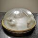 Plafonnier 3 feux ancien verre ciselé holophane vintage 1960/70 ø 31 cm tbe