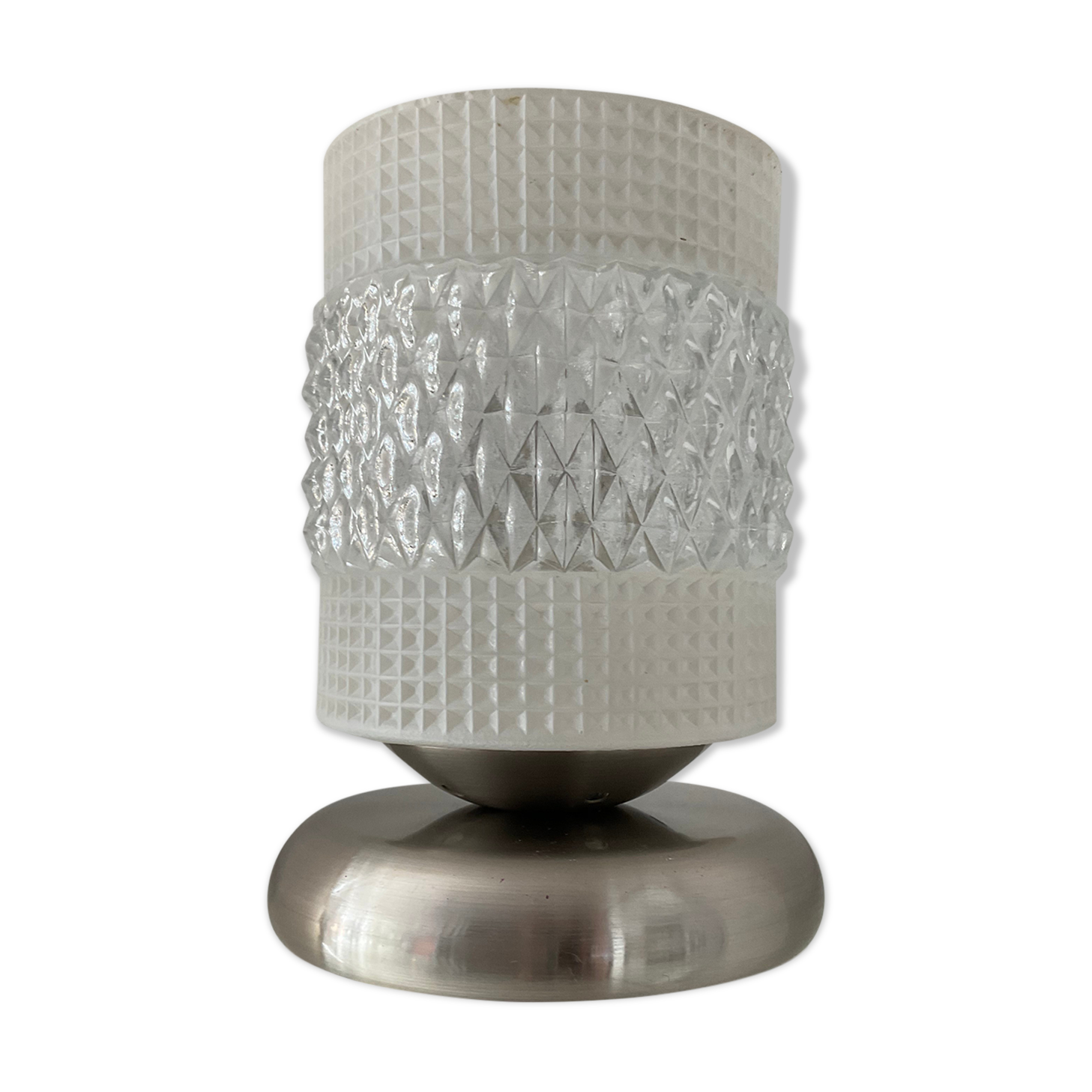 Vintage tactile lamp chrome and molded glass 80s