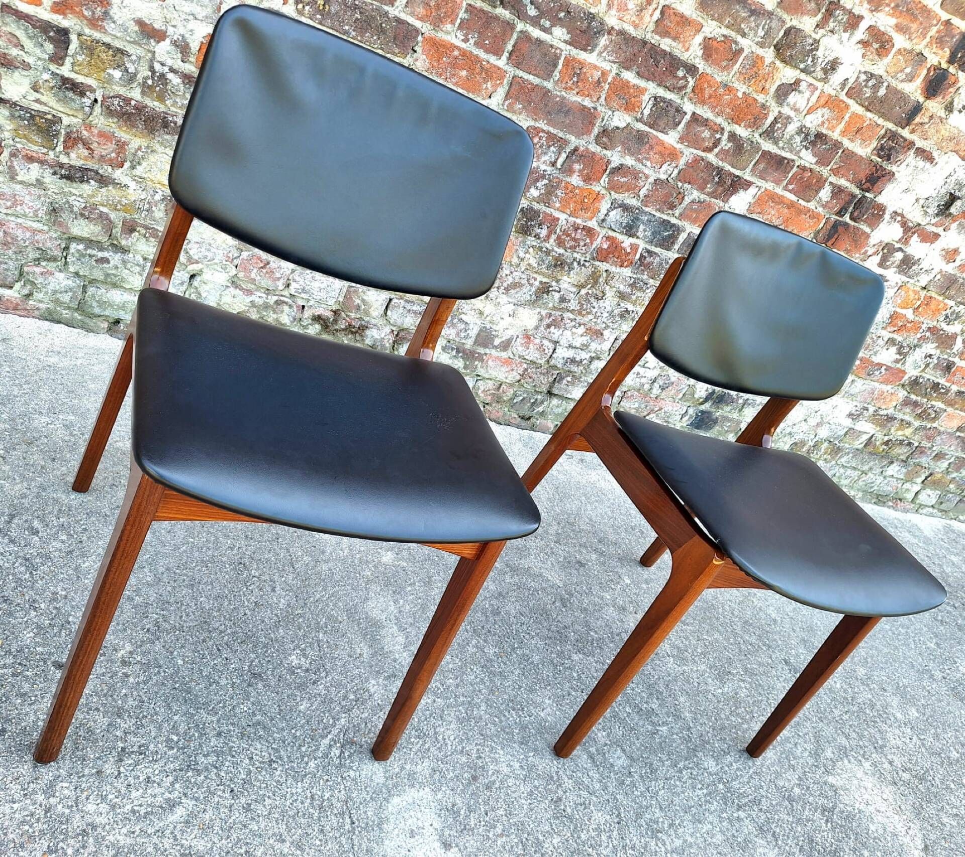 Pair of vintage Scandinavian chairs, antique seating furniture.