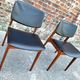 Pair of vintage Scandinavian chairs, antique seating furniture.