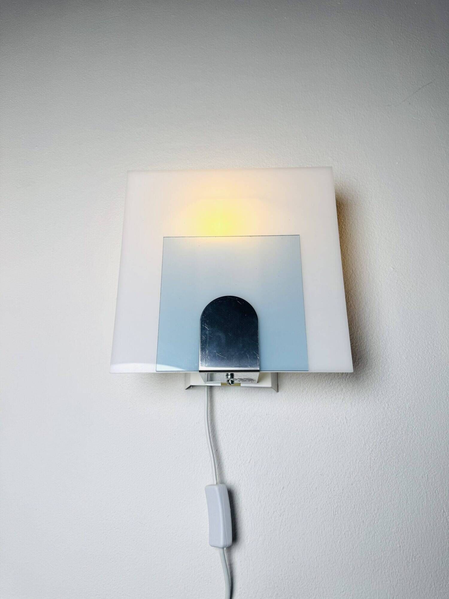 Minimalist Postmodern Square Wall Lights by Nafa Nybro Armaturfabrik, Sweden 1980s