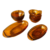 Set of amber brown Vereco bowl