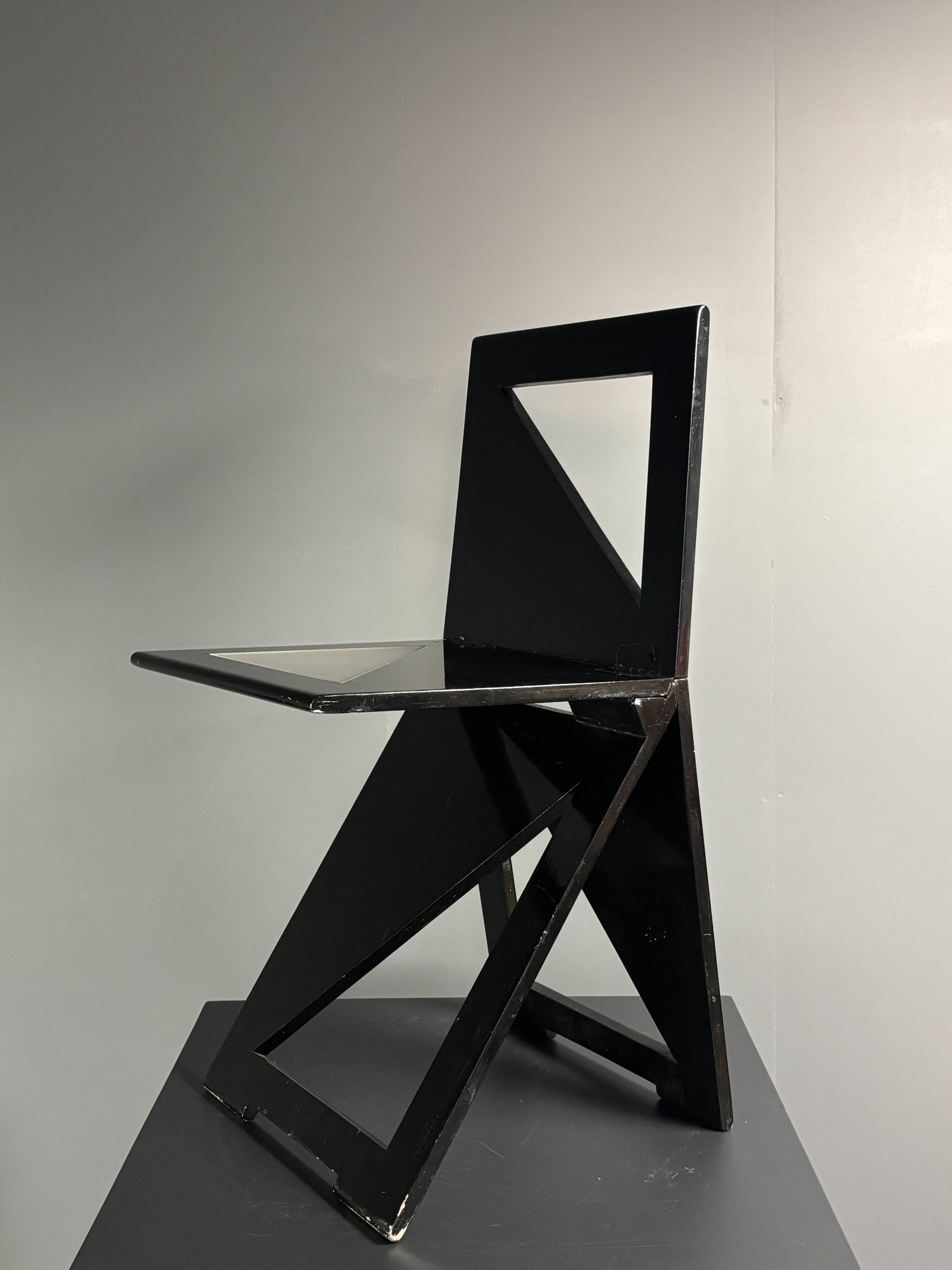 Dutch post modern foldable side chair, Eindhoven Design Academy, 1980s