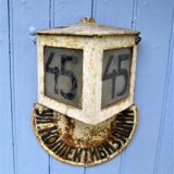 Antique Soviet exterior house sign road sign and street lamp lantern in toleware C1940 Industrial