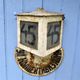 Antique Soviet exterior house sign road sign and street lamp lantern in toleware C1940 Industrial