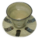 Stoneware cup and saucer