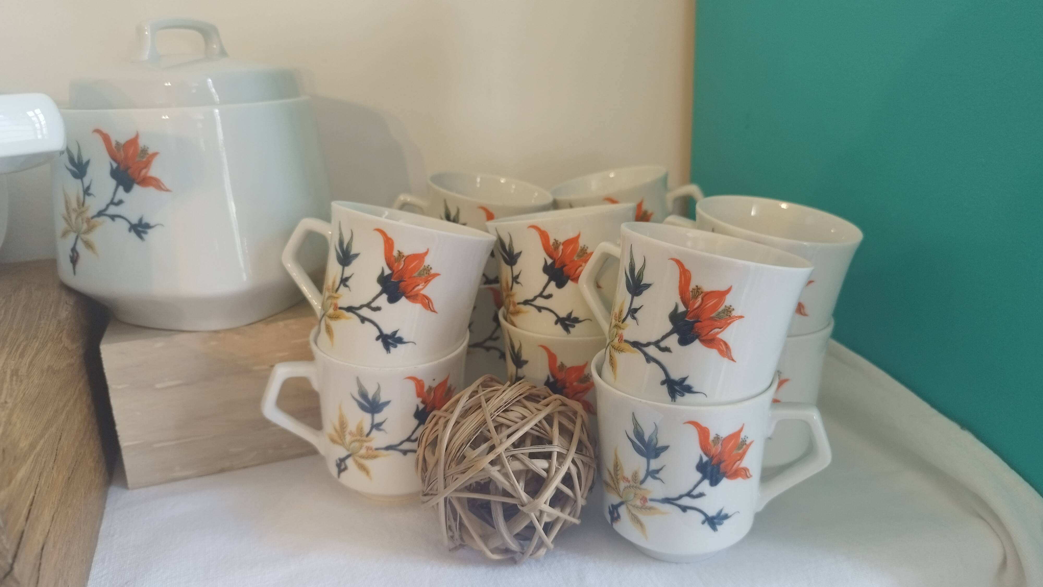 French floral porcelain coffee service