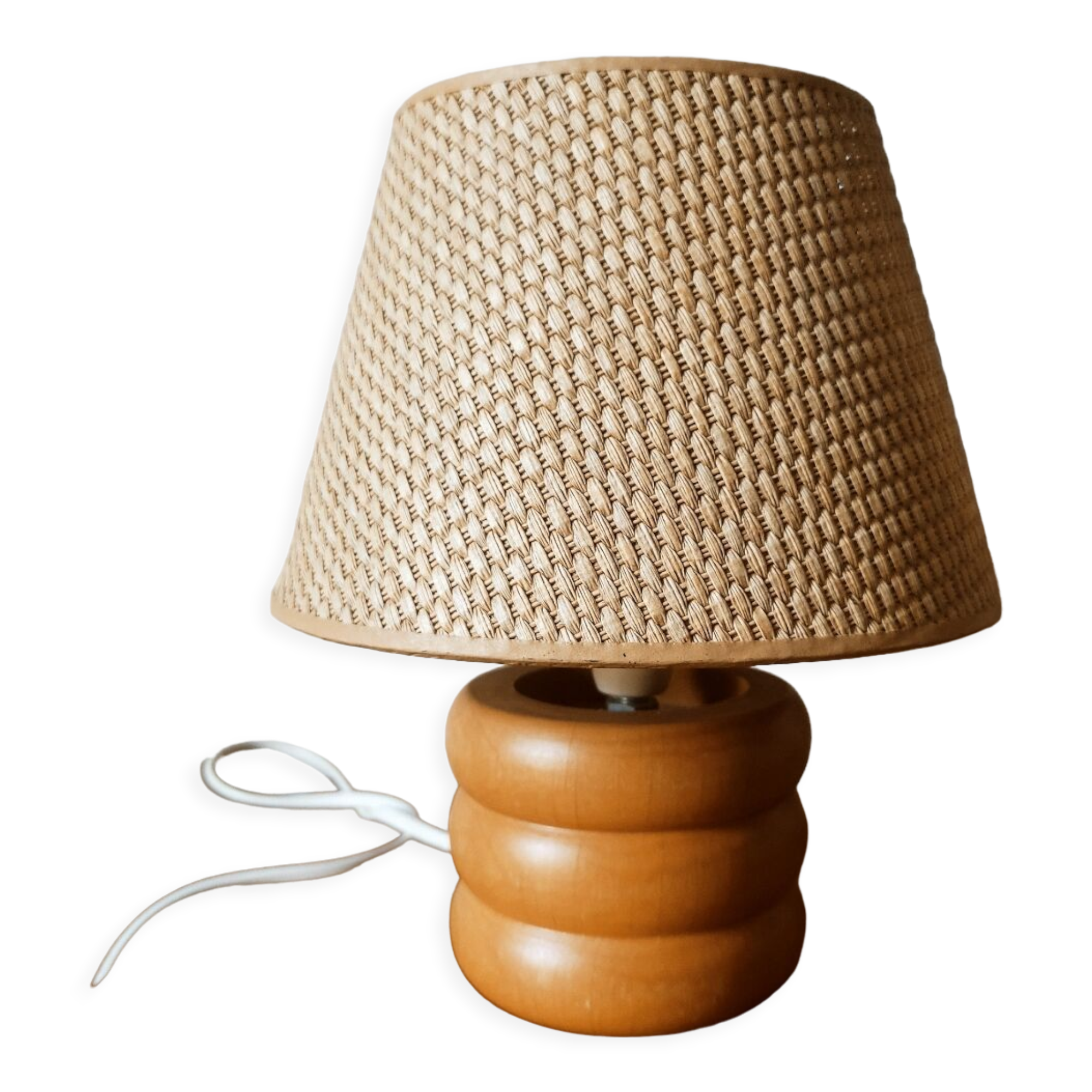 Bedside lamp in light wood