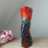 Vintage Vallauris Style Colorful Ceramic Fish Shaped Pitcher